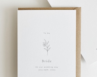 On Our Wedding Day Card, To my Groom on our Wedding Day, Wedding Day Card for Wife, Bride And Groom Card