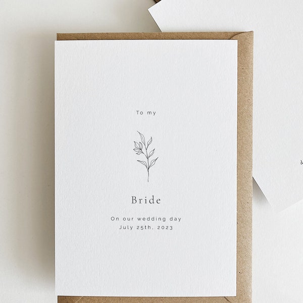 On Our Wedding Day Card, To my Groom on our Wedding Day, Wedding Day Card for Wife, Bride And Groom Card