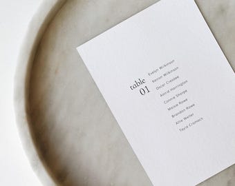 Modern Wedding Table Plan Cards |  Elegant Seating Chart