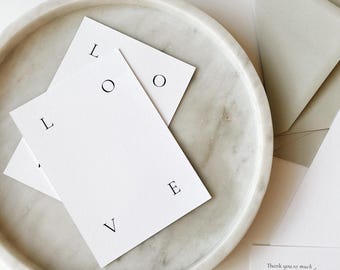 Minimal ‘LOVE’ Thank You Postcards | Elegant Wedding Thank You Cards