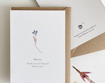Personalised To My Bridesmaid Card | Pressed Flower Wedding Keepsake