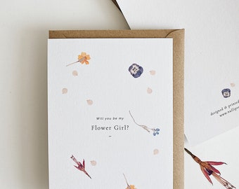 Pressed Flower Proposal Card | Will You Be My Bridesmaid, Flower Girl, Maid of Honour