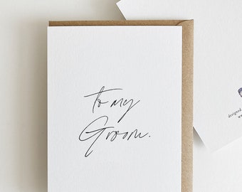 Carte simple le jour de notre mariage, carte de mariage pour mari, carte pour la mariée, carte pour mon marié, carte de correspondance pour le matin du mariage