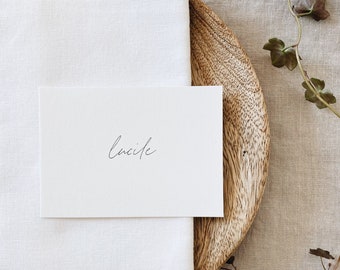 Noms de lieu pour mariage, marque-places bohème simple, marque-places pour mariage