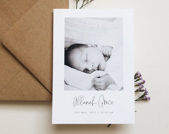 Cartes postales de remerciement pour nouveau-né avec enveloppes, faire-part de naissance