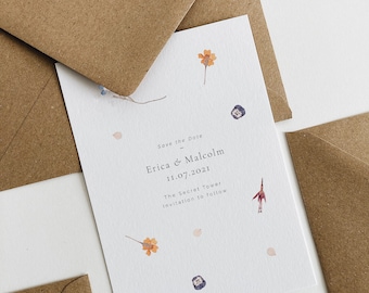 Wildflower Save the Date, Save the Date Cards with Envelopes, Wedding Save the Date