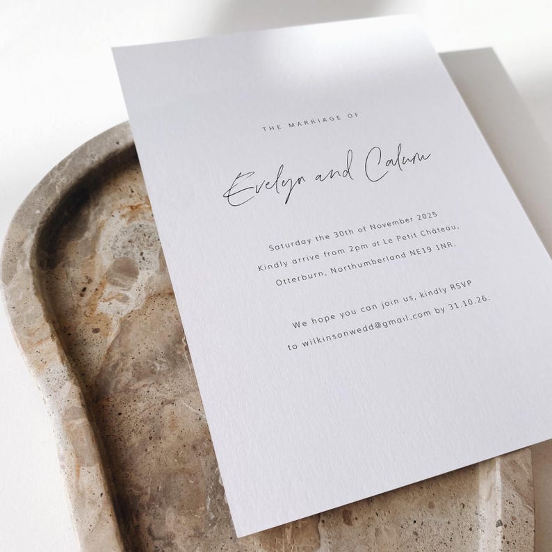 Handwritten Style Wedding Invitation | Simple Modern Invite image 7