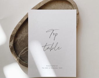 Numéros de table design minimaliste, décoration de numéros de table de mariage, numéro de table de mariage personnalisé, numéro de table de mariage imprimé