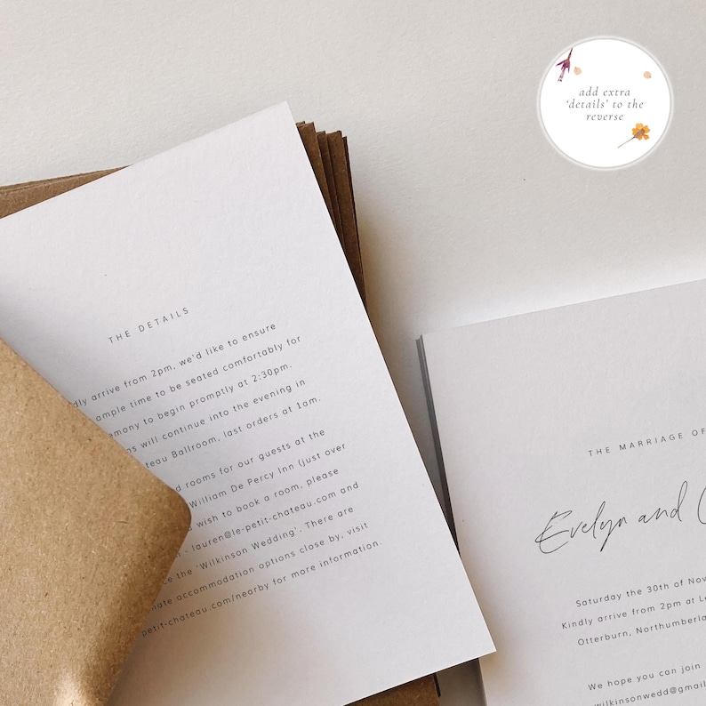 Handwritten Style Wedding Invitation | Simple Modern Invite image 8