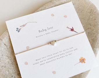 Baby Shower Favour | Heart Charm Bracelet, Keepsake Gift for Guests