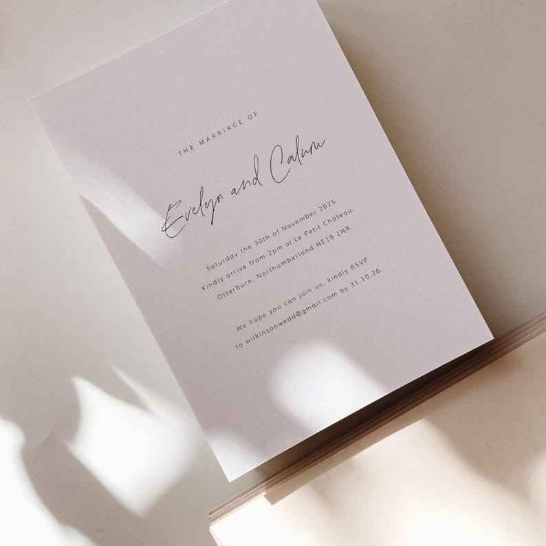 Handwritten Style Wedding Invitation | Simple Modern Invite image 5