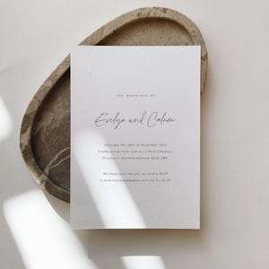 Handwritten Style Wedding Invitation | Simple Modern Invite image 1