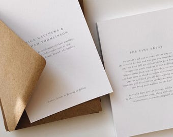 Classic Wedding Invitation & Details Card Set | Timeless Design