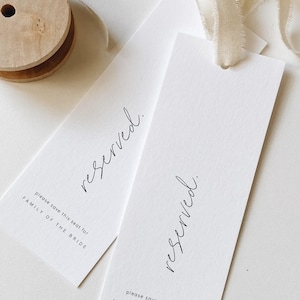 Simple Reserved Seating Tag | Wedding Ceremony Reserved Seating