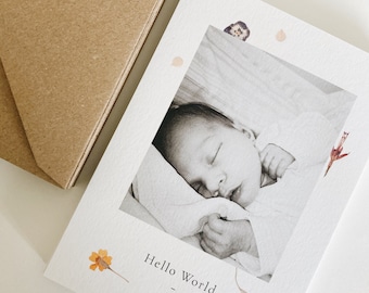 Baby Thank You Postcards with Envelopes, Baby Thank You Notes, Birth Announcements