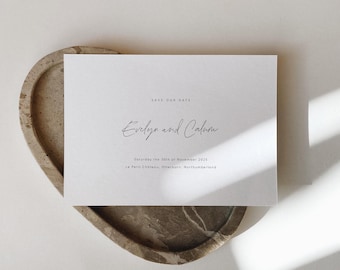 Simple Wedding Save the Date Card | Delicate Handwritten Font