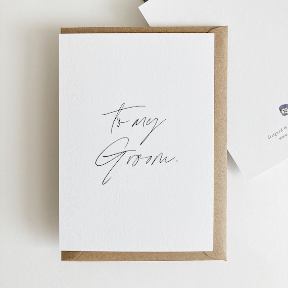 To My Bride / To My Groom Card | Minimal Handwritten Wedding Morning Gift
