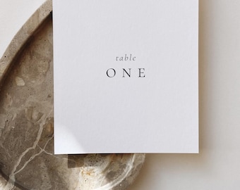 Timeless Table Number Cards | On the Day Wedding Table Décor