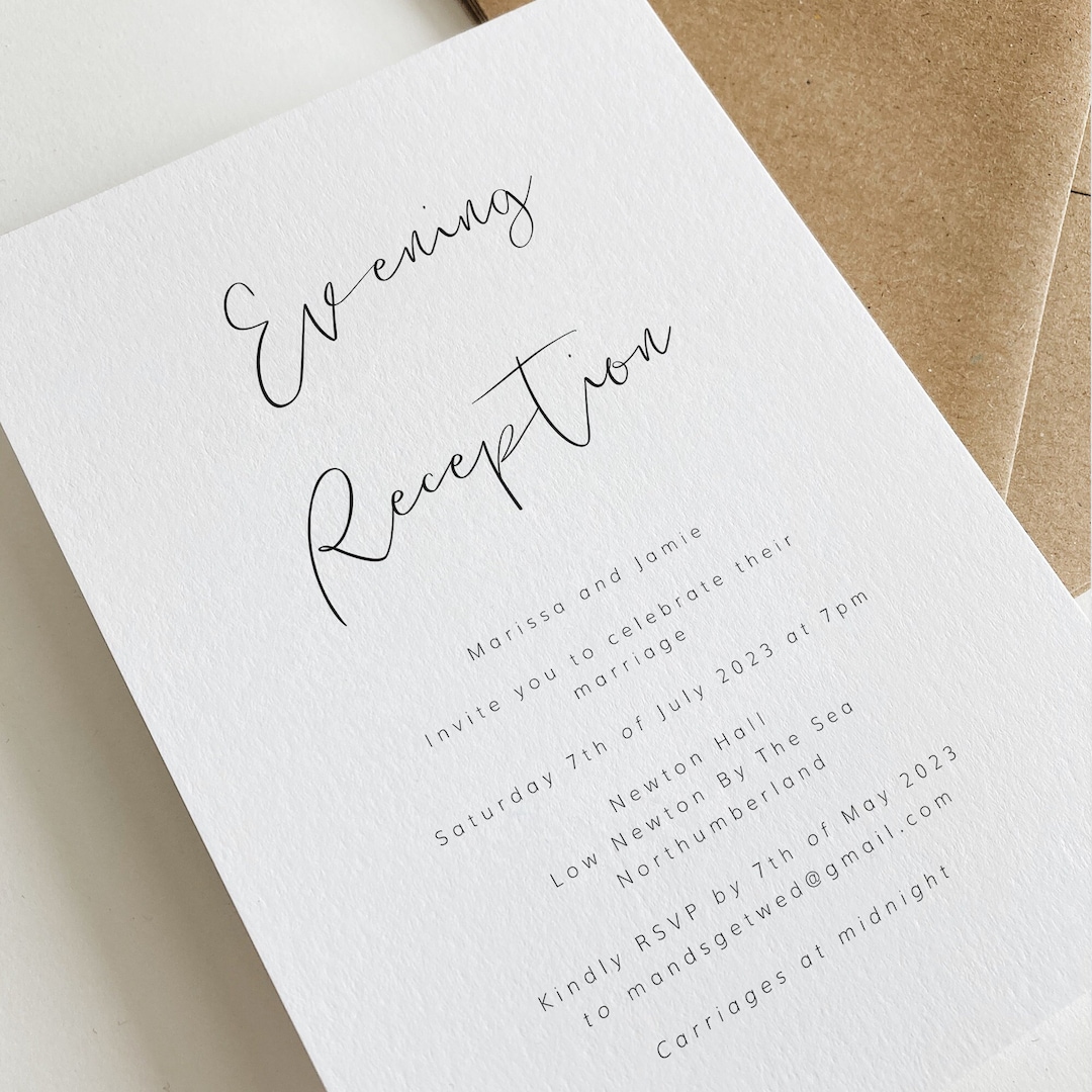 Evening wedding invitations discount