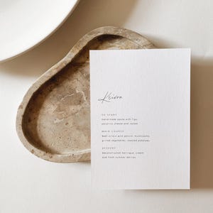 Personalised Wedding Menu | Minimalist Place Names