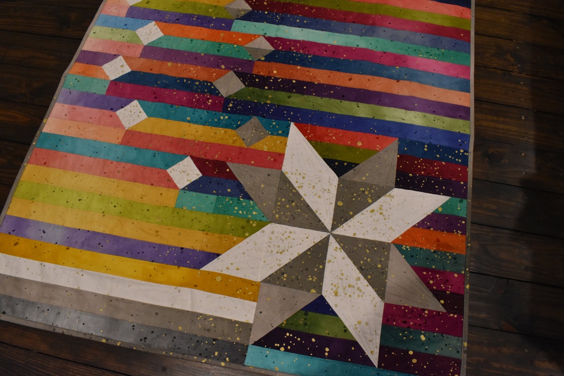 Shooting Star Quilt Pattern Baby Quilt Small Throw Jelly Etsy