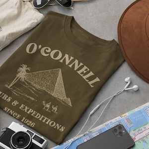 Rick O&#39;Connell Adventure Tours & Expeditions T-Shirt The Mummy Inspired Egypt Archeology Egyptology Tee