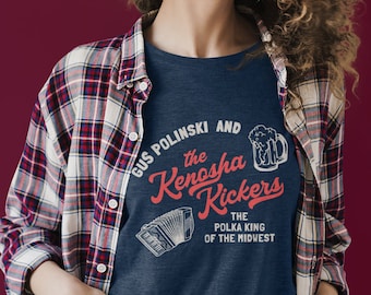 Gus Polinski Polka King of the midwest mid west Kenosha Kickers Christmas Tee Shirt