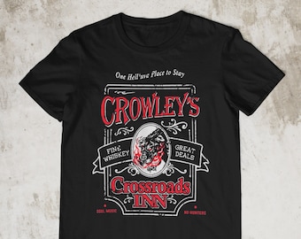 Crowley's Crossroads Inn Funny Supernatural Tee Shirt Winchester Brothers Gift Sam & Dean Demon Hunters