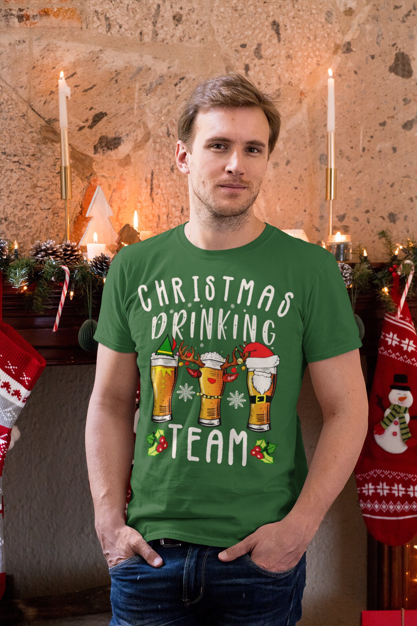Christmas Drinking Team Funny Beer Lovers Tee Shirt Craft Claw Gift4fan