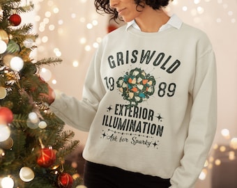 Griswold Family Exterior Illumination SweatShirt Christmas Lighting Christmas Vacation Retro 80s Sweater