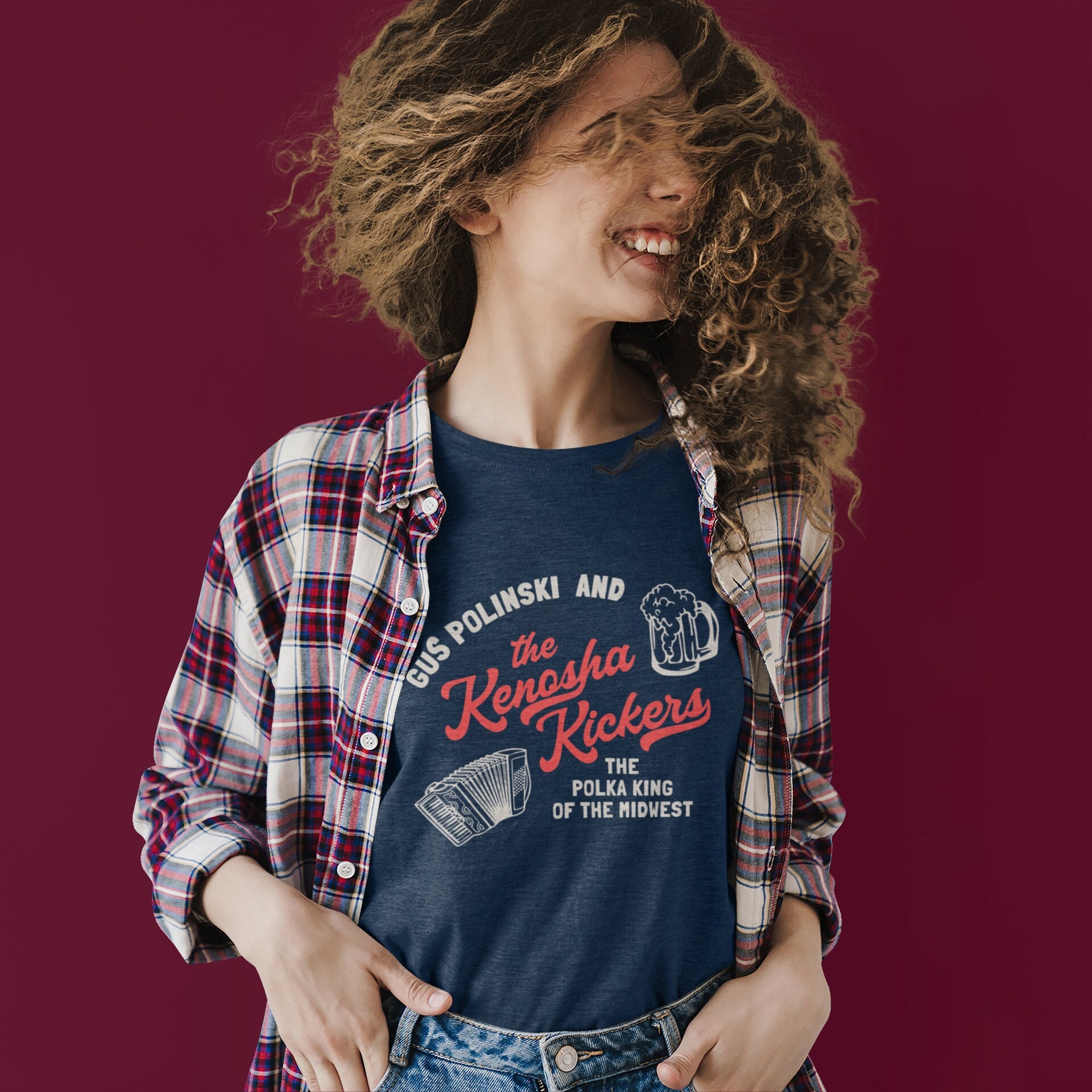 Discover Gus Polinski Polka King of the midwest mid west Kenosha Kickers Home alone Christmas Shirt