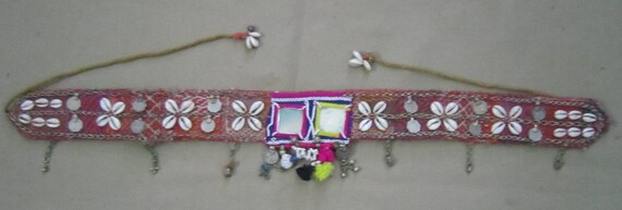 Vintage Banjara Kuchi Tribal Textile BELT Gypsy Mirror 