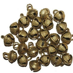 50 pc Lot of Brass Ghungroo BEADS Bells India Tribal BANJARA beads , Noisy Dance Kathak Boho 15 mm