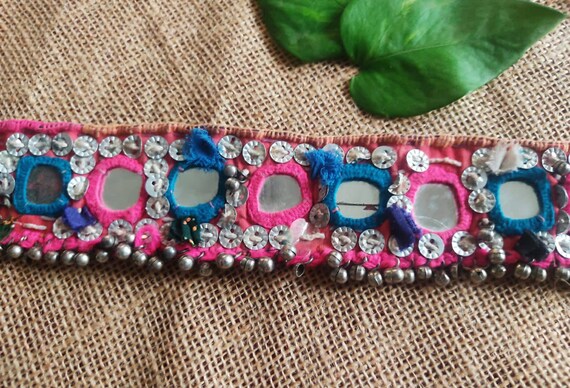 Vintage Banjara Kuchi Tribal Textile BELT Gypsy Mirror  display picture 3