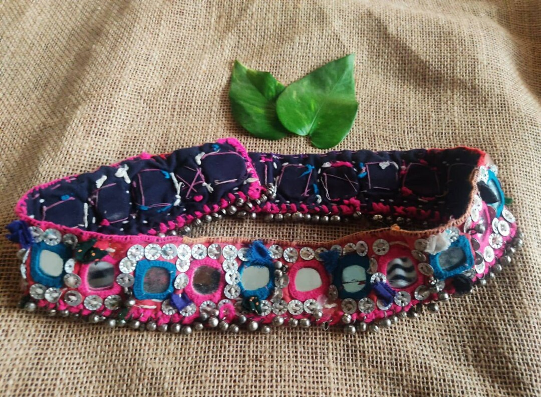 Vintage Banjara Kuchi Tribal Textile BELT Gypsy Mirror  display picture 2