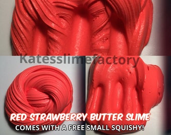 Red Strawberry Scented Butter Slime