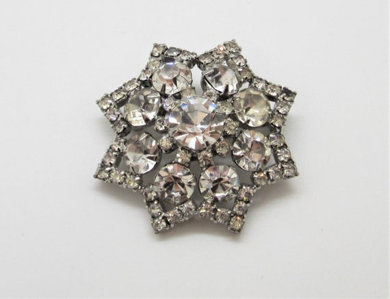 Vintage SPARKLY Rhinestone Brooch - image 1