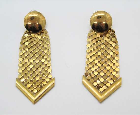 Pair of Vintage Gold Metal Earrings - image 1