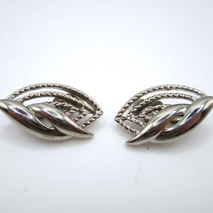 Pair of Vintage Trifari Silver Tone Metal Clip-On Earrings