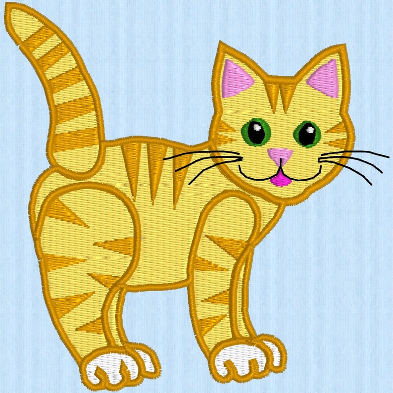 Getigerte Katze Stickdatei sofortiger Download digitale