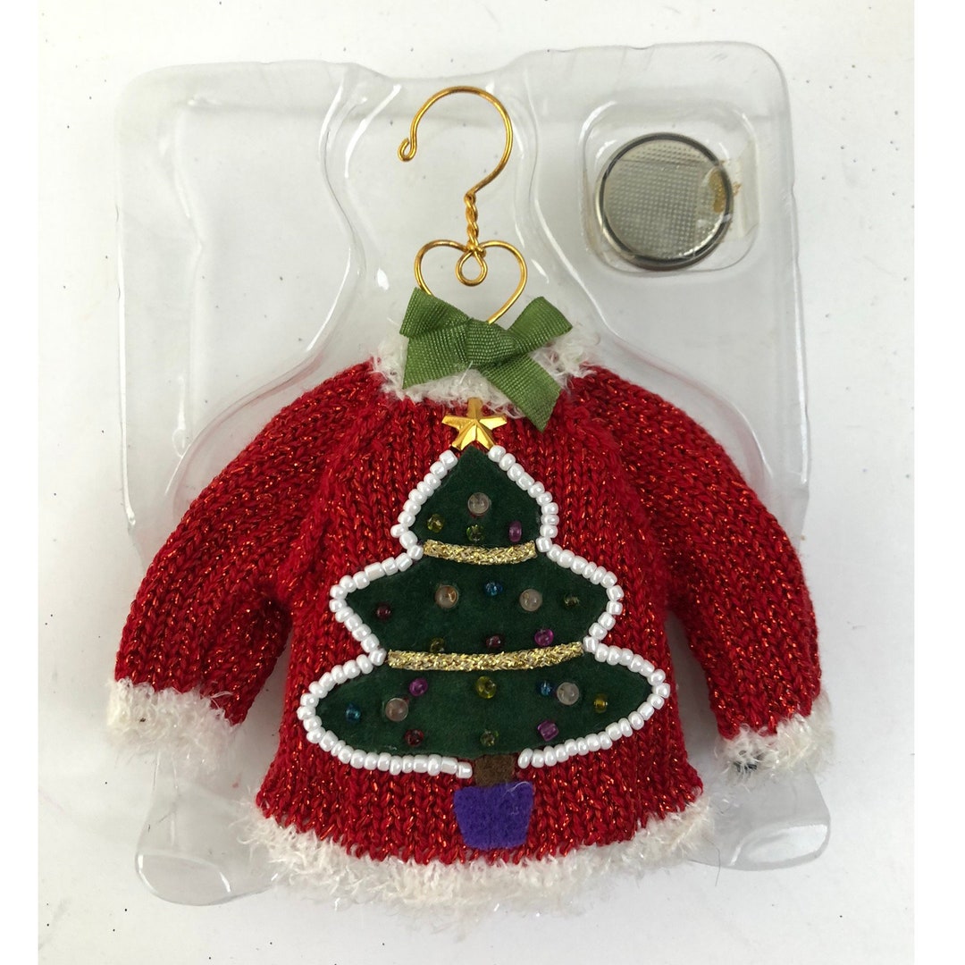 Vintage Christmas Lights up Ornament Holiday Sweater Light up Etsy