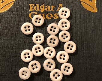 Vintage Buttons - White Glass Buttons Set of 18