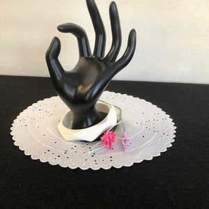 Vintage Celluloid Bangle in White