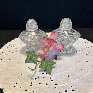 Vintage Cut Glass Salt and Pepper Shakers