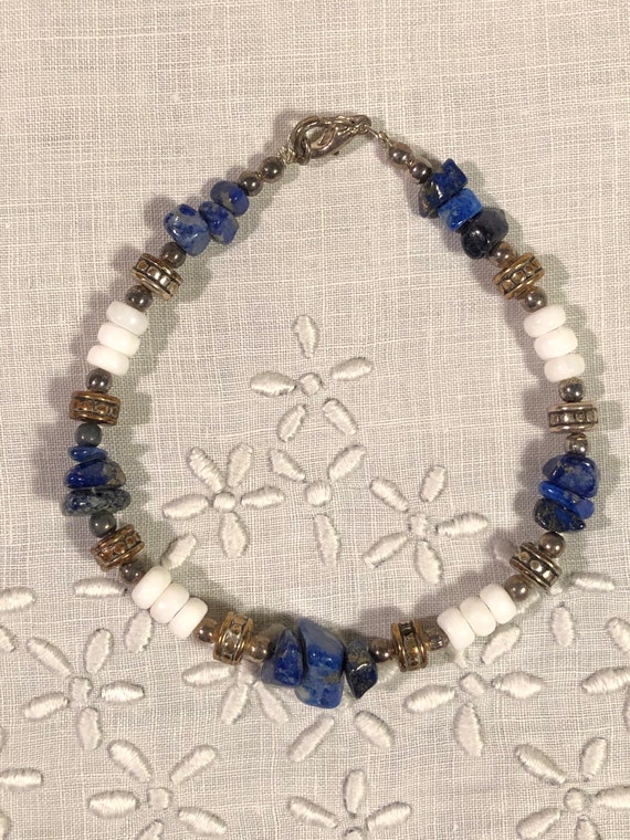 Vintage Jewelry - Lapis Beaded Necklace and Match… - image 6