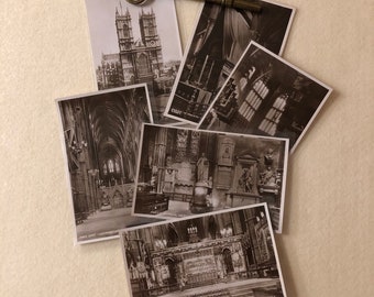 Vintage Postkarten - Westminster Abbey Set von 6 in Original Umschlag