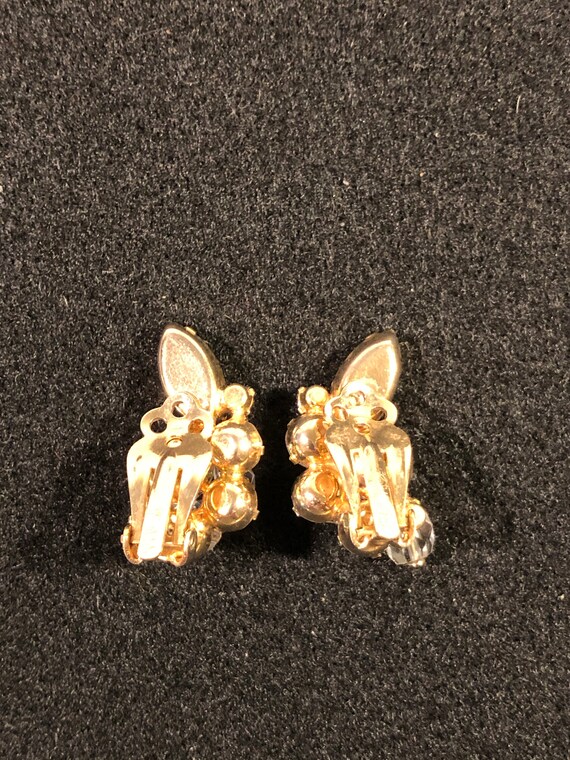 Vintage Jewelry - Kramer Rhinestone Clip Earrings - image 4