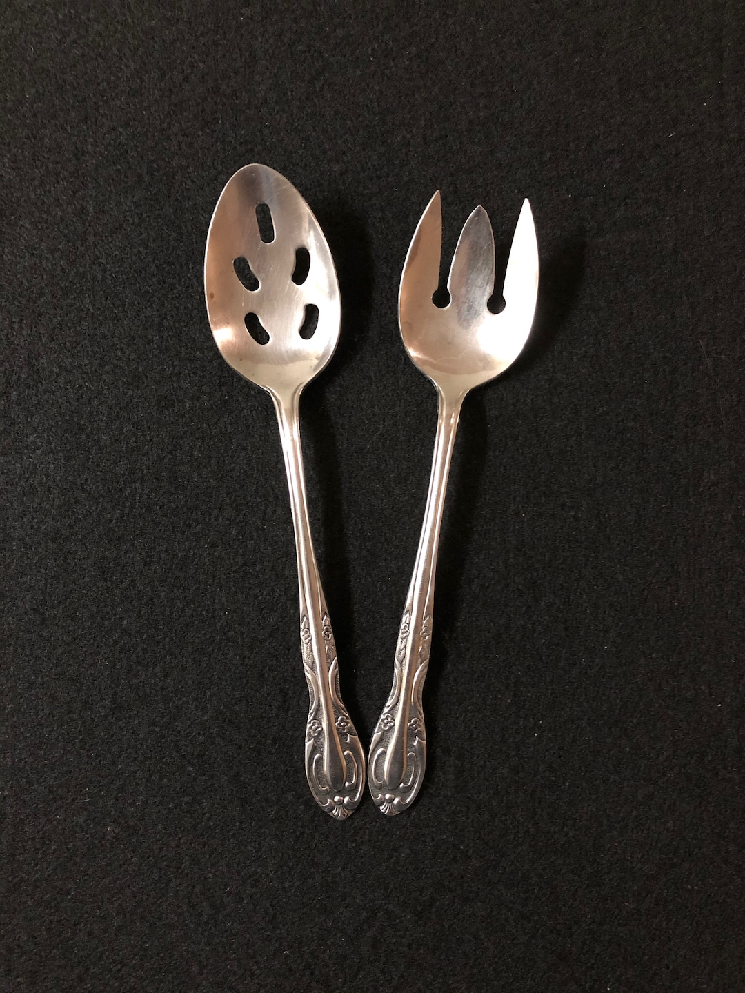 Vintage Stainless Steel Serving Set of 2 Etsy
