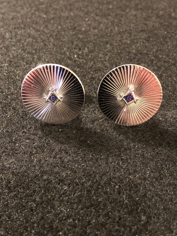Masonic Sterling Cuff Links by "Swank" - image 1