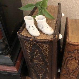 Vintage Miniature Pair of White Porcelain Shoes